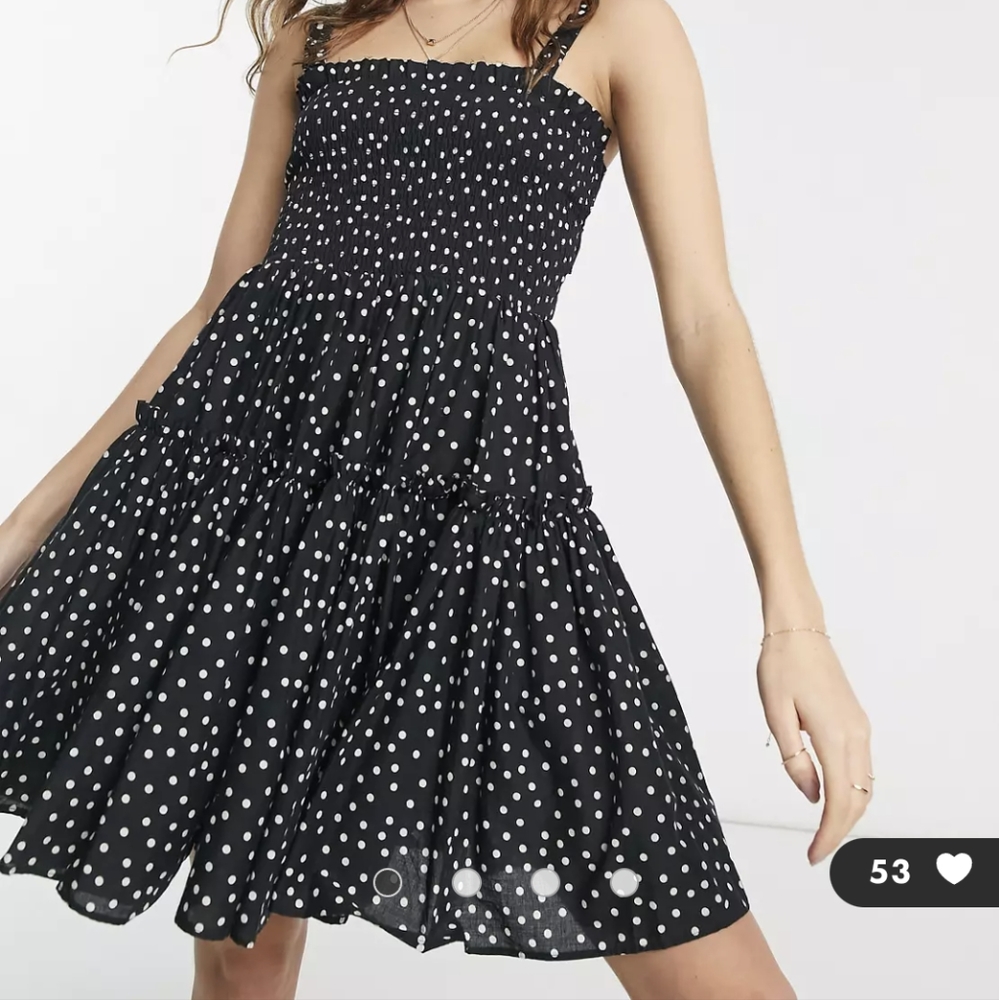 ASOS Polka Dot Ruffle Mini Dress